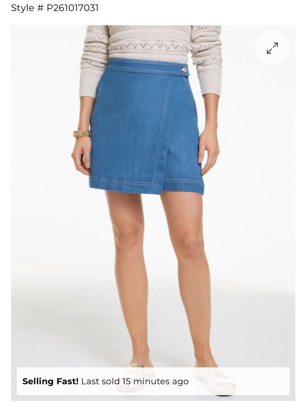 Blue Denim Wrap Mini Skirt